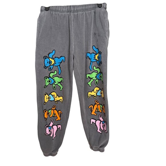 Grateful Dead Graphic Jogger Sweatpants With Dancing Bears Gray - Picture 1 of 4